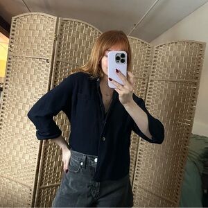 Vintage Black Button-Up Shirt
